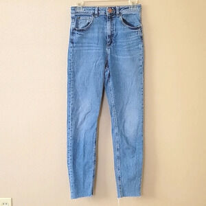 ASOS Women's Medium Wash Frayed Hem Skinny Jeans - Size 26